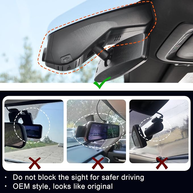 mangoal 4K Front & 2K Rear 2 Channel HDR Dash Cam, Dual STARVIS 2 IMX678 IMX675, for GMC Yukon, Yukon XL 2021-2022 (Model B), 5GHz WiFi, GPS, 128GB Card