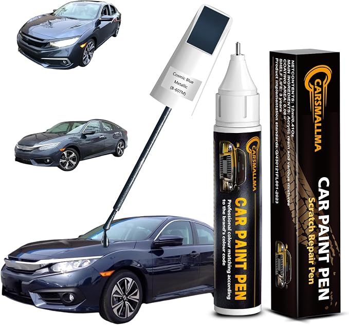 Car Touch Up Paint for Honda(B-607M Cosmic Blue Metallic), Color Accurate Car Scratch Repair Remover Pen,Auto Paint Quick and Easy to fix Vehicle Chips and Nicks Scuff