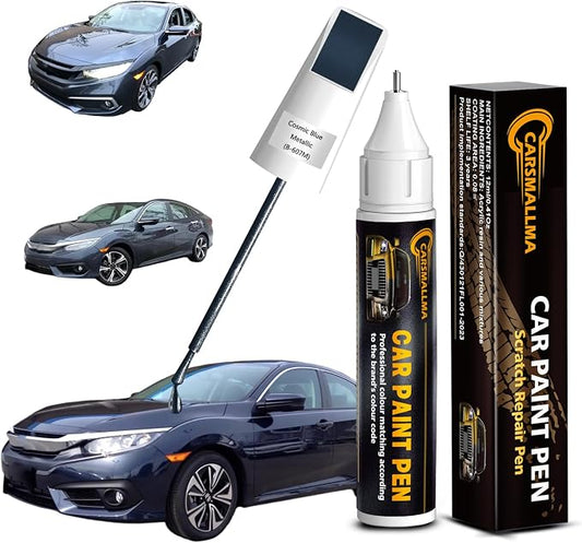 Car Touch Up Paint for Honda(B-607M Cosmic Blue Metallic), Color Accurate Car Scratch Repair Remover Pen,Auto Paint Quick and Easy to fix Vehicle Chips and Nicks Scuff