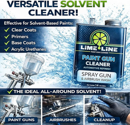 LiME LiNE Urethane Spray Gun and Airbrush Cleaner for Automotive Painting: Bonus Cleaning Brush Included 1 (Quart)