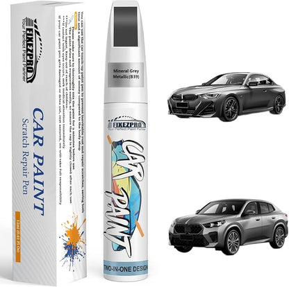 B39 Mineral Grey Metallic Touch Up Paint for BMW, Color Exact Match Car Paint Scratch Repair Remover Pen Kit Quick & Easy Fix Vehicle Chips and Automotive Nicks Scuff