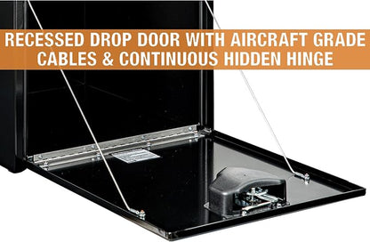 Buyers Products 1704300 Black Steel Underbody Truck Tool Box – 24 x 24 x 24 Inch - Truck Bed & Underbelly RV Storage Box, Locking T-Latch, Weather-Resistant, Heavy-Duty Flatbed Job Box, Made in USA