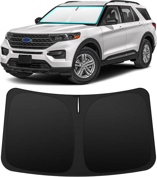 INSAUTO Custom Fit Windshield Sun Shade Accessories for Ford Explorer 2020-2026, Foldable Front Window Sunshade, UV & Heat Reflector, Keeps Interior Cool, Includes Storage Bag