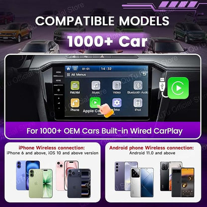 CarlinKit CP2A Pro AI Box – Convert Wired CarPlay to Wireless & Android Auto Supports Mainstream Streaming Video(Built-in)