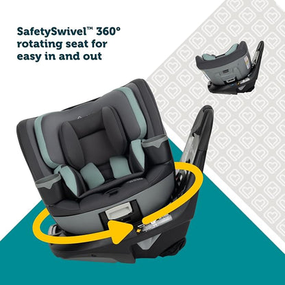 Safety 1st Turn and Go 360 ST 360 Rotating Car Seat, SafetySwivel, SecureTech Installation, All-in-One Convertible Car Seat, 3-in-1 Rear-Facing, Forward-Facing, Booster, 5-100 lbs, Siberian Caviar