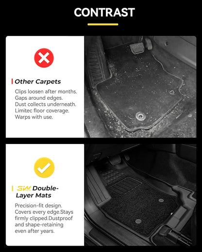 3W Floor Mats & Carpets for Toyota 4Runner 2025 2026 5 Seats(Not fit Hybrid), All Weather TPE Custom Fit Floor Liner & Trunk Mat & 2nd Row Under Seat Mat & Backrest Mat for 4 Runner Full Set