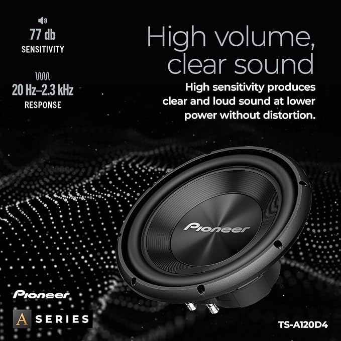 PIONEER A-Series TS-A120D4 12” Subwoofer – 1500W Max, Flexible Wiring, Powerful Bass Output