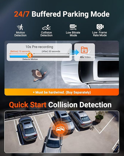 Vantrue N4S 3 Channel Dash Cam for Delivery &Cargo Vans, 2.7K+1440P+1440P Front Inside Rear,PlatePix™,STARVIS 2 x HDR x IR Night Vision,Voice Control,GPS,24/7 Parking Mode,Supports 1TB Max