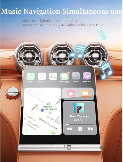 for BMW X1 iX1 U11, Wireless Carplay Mini Adapter Effortlessly Convert Wired to Wireless CarPlay USB Plug Play Adapter,B/Silver
