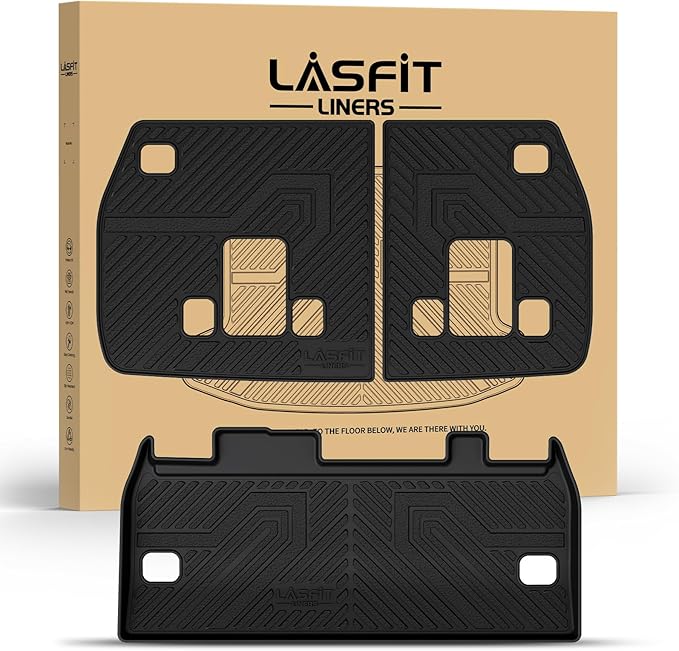LASFIT Cargo Mat & Backrest Mats for Kia Carnival 2026 2025 2024 2023 2022 / Kia Carnival Hybrid 2025-2026, All Weather TPE Custom Fit Mats Car Trunk Mat Cargo Liner Accessories, Black