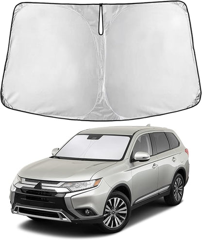 EcoNour Windshield Sunshade Compatible for Mitsubishi Outlander (Not for Outlander Sport) 2013-2019 2020 2021, Sun Visor for Front Windshield & Window Sun Shade Cover, UV Protector, Car Accessories
