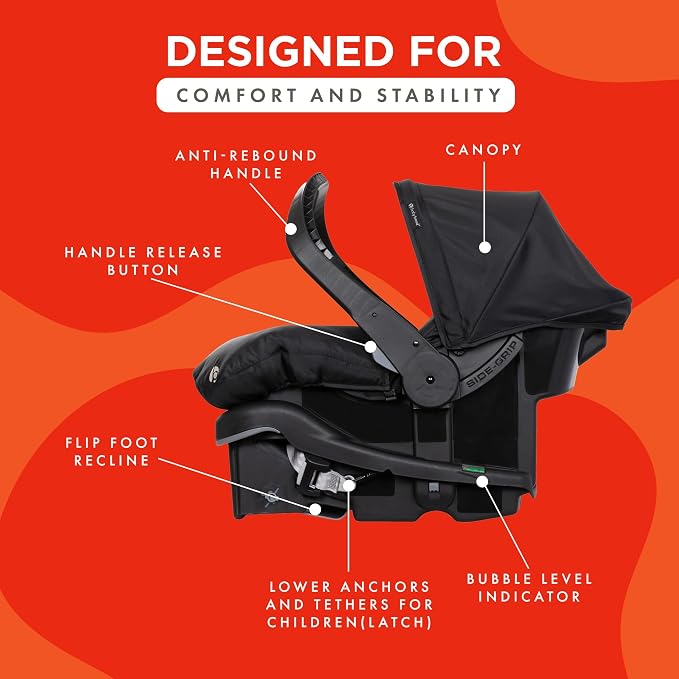 Baby Trend EZ-Lift 35 Plus Ergonomic Lightweight Rear-Facing Infant Car Seat with Multi-Position Base and Cozy Cover, Modern Khaki
