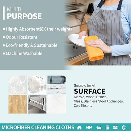 Microfiber Cleaning Cloth - 60 Pack Shop Towels, 12" x 12" Cleaning Rags Lint Free, Reusable Microfiber Towels for Cars Kitchen Automotive House Office