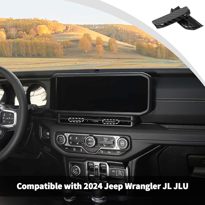 JWWY for Jeep JL Vent Air Outlet Adjustment Cover Trim Fit for 2024-2025 Jeep Wrangler JL JLU Gladiator JT 4xe Interior Accessories 2pcs Carbon Fiber