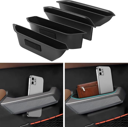 5PCS Center Console Tray for 2025 2026 Ford Bronco Accessaries 4 Door Full Size 2025 Bronco Front Rear Door Handle Pocket Storage Box ABS Material(Not Applicable Sport Models)