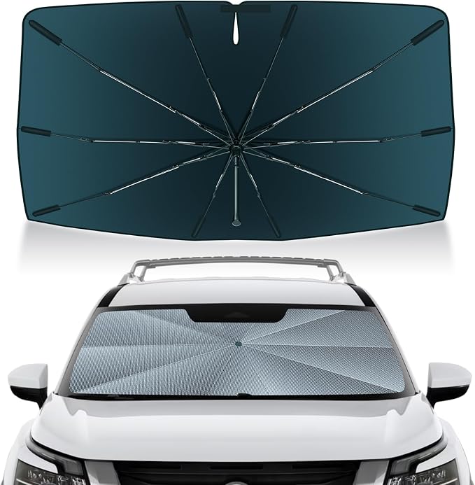 Autorder Windshield Sun Shade Umbrella for 2022-2025 2026 Nissan Pathfinder Accessories,Upgraded Ice Crystal Material,Easy Setup Umbrella Sunshade for Car Windshield,100% Sun Blocking