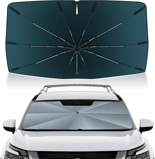 Autorder Windshield Sun Shade Umbrella for 2022-2025 2026 Nissan Pathfinder Accessories,Upgraded Ice Crystal Material,Easy Setup Umbrella Sunshade for Car Windshield,100% Sun Blocking