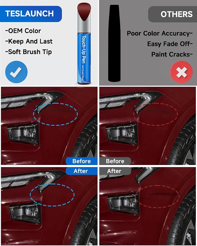 D4 Rapid Red Touch Up Paint Compatible with Ford Exact Match Touch Up Paint Car Scratch Repair