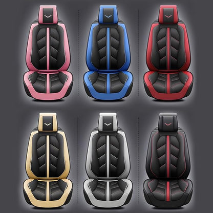 otoez Car Seat Covers Full Set, Leather Pink Seat Covers for Cars 5 Seats, Automotive Front and Rear Seat Protectors Universal Fit Most Cars Sedans SUV Pick-up Truck (Pink, with Pillows)