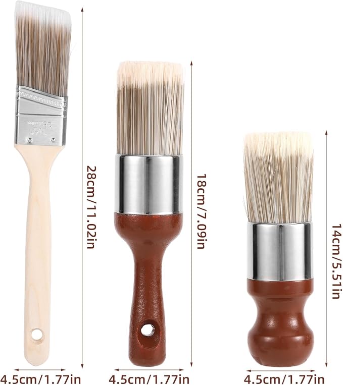 3pcs Salve Brush for Furniture, Leather & Wood Cleaning Brushes with Soft Nylon & Polyester Bristles Furniture Care Brushes for Leather Sofa Car Seats Wood Surfaces