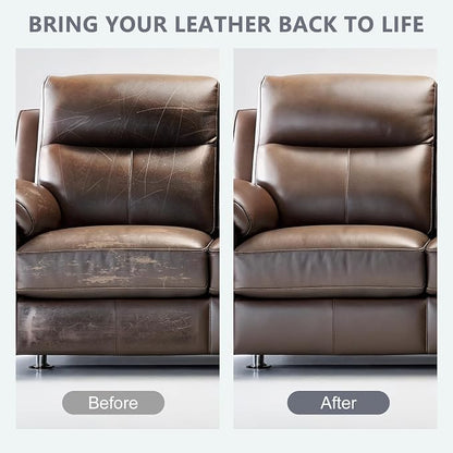 Leather Recoloring Balm & Color Restorer | Maroon Leather Dye, Paint & Repair Kit for Furniture, Couches, Car Seats, Shoes | Restore Faded & Scratched Surfaces