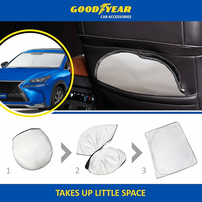 Goodyear Foldable Windshield Sunshade for Lexus NX 2015-2021, SUV car Accessories, Sunshade Cover, Sun Shade Car Windshield, Window Sun Blocker - GY008246