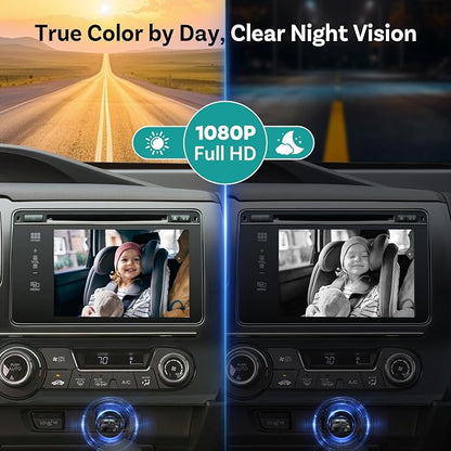 OTTOCAST Cabin Care 2-in-1 Baby Car Camera & Wireless CarPlay Adapter, 1080P Rear Seat View on Car Screen, No Extra Screen, No-Glow Night Vision, 150° Wide Angle, Easy Install, No Android Support