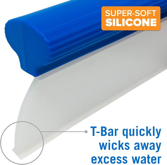 Silicone Car Window Squeegee for Boat Windshields, RVs, and Auto Cleaning, Water Blade Wiper and Cleaner for Glass, Mirrors, and Shower Doors