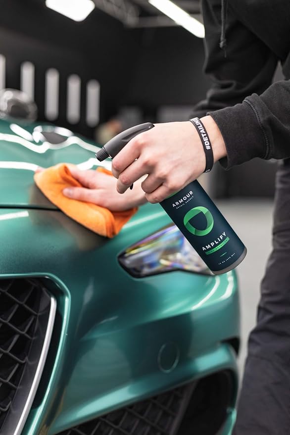 Armour Detail Supply Amplify Ceramic Detailer: Quick & Easy Gloss Enhancement | Streak-Free, Hydrophobic Formula | Safe on All Vehicles | 16oz Trigger Spray