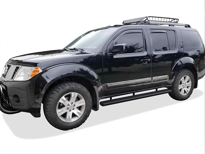 APS Running Boards (Side Bars Side Steps Step Bars) Compatible with Nissan Pathfinder 2005-2012 (Stainless Steel Black Powder Coated 5 inches)