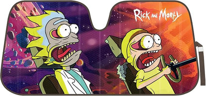 Rick and Morty Car Windshield Sun Shade Accordion Style Sunshade for Car Window Cartoon Car Sun Shade Rick and Morty Car Accessories