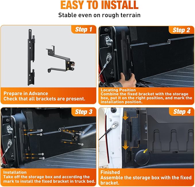 Nilight Truck Bed Tool Box Left Drivers Side Truck Tool Box Fit for Chevrolet Silverado 1500 GMC Sierra 1500 2019 2020 ABS Swing Case Truck Bed Storage Box w Lockable Lid Waterproof Wheel Well Toolbox