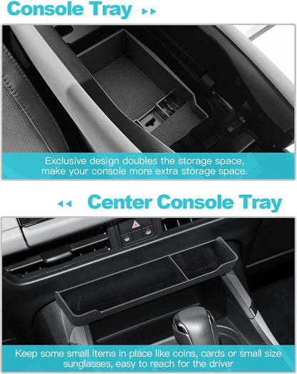 CDEFG 2Pcs for 2026 Mazda CX5 Center Console Organizer for 2026 Mazda CX-5 (S/Select/Preferred/Premium/Premium Plus) Accessories Middle Console Double Trays Storage Box