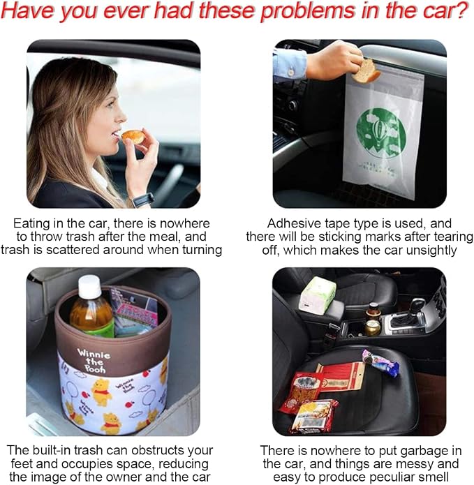 2PCS Car Trash Can with Lid, Mini Portable Auto Garbage Can, Small Leakproof Diamond Design Trash Dustbin, Waterproof Vehicle Rubbish Bins for Automotive Car, Home, Office, Kitchen, Bedroom (Black,2)