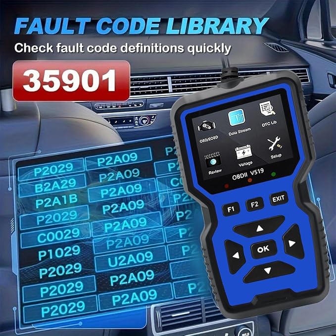 OBD2 Scanner Diagnostic Tool - Check Engine Light Code Reader, Reset Function, Data Stream, I/M Readiness, Full Features, Modes 6 & 8, for All 1996+ Vehicles, Automotriz Scanner