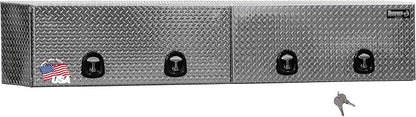 Buyers Products 1701770 Topsider Truck Tool Box, 18x16x96 Inch Diamond Tread Aluminum, Dual Flip-Up Doors, Locking Compression Latches, Weather Resistant, No-Drill Mount, Made in USA