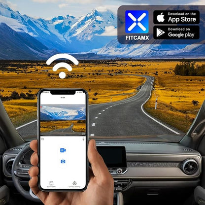 Fitcamx 4K Dash Cam Suitable for Chevy Colorado 2023-2026 with Auto-Dimming (HD2-D5800), OEM Factory Look, UHD 2160P Video, Built-in WiFi & APP, Loop Recording, G-Sensor, Plug & Play, 64GB Card