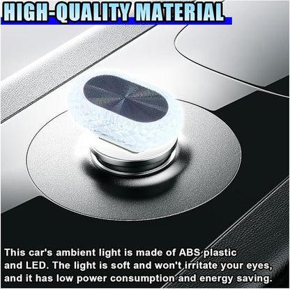 2PCS USB LED Car Interior Night Light, Crystal Mini Decoration Neno Ambient Light Car Interior Atmosphere Lamp, Plug-in USB Interface Auto Trunk Ambient Lighting Kit Universal for Cars (White)