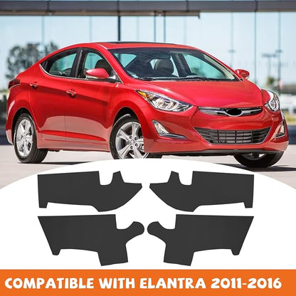 RUIANTE 4pcs Door Panel Cover Trim Replacement Compatible for Elantra 2011-2016 Car Interior Accessories (Black)