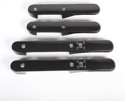 JeCar Car Inner Door Grab Handle Decor Frame Cover Trim for 2007-2010 Jeep Wrangler JKU 4-Door (Carbon Fiber Grain)