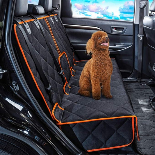 petalage Car Seat Protector, 52” x 50“ for for Familay Car & Regular SUVs, 600D Heavy Duty Car Seat Cover Waterproof Dog Car Seat Cover for Back Seat, Scratch Proof Nonslip Seat Cover for Dogs in Car