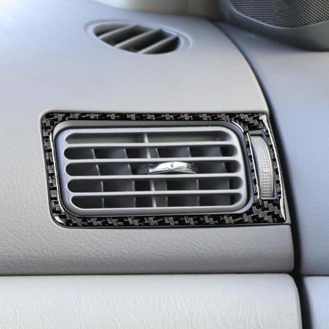Black Real Carbon Fiber Accessories Car Both Sides Air Vent Outlet Trim Frame Cover Interior Trim Sticker Decal for Toyota Corolla CE LE S 2003 2004 2005 2006 2007 2008/XRS 2005-2006 Sedan 2PCS