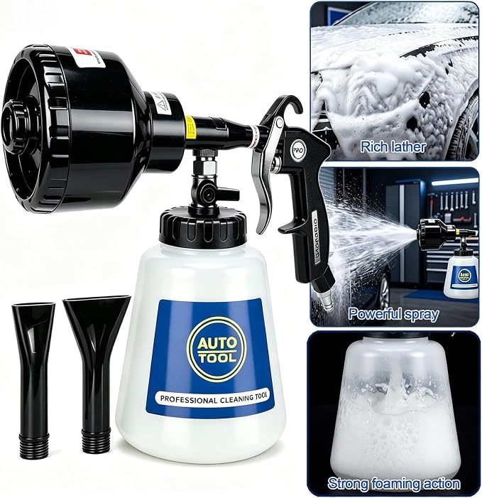 Car Wash Foam Gun,Foam Cannon Car Wash Kit,Car Cleaning Gun, Adjustable Foam Sprayer with Large Capacity Reservoir,Professional Automotive Cleaning Tool Kit for Interior & Exterior Detailing Supplies.
