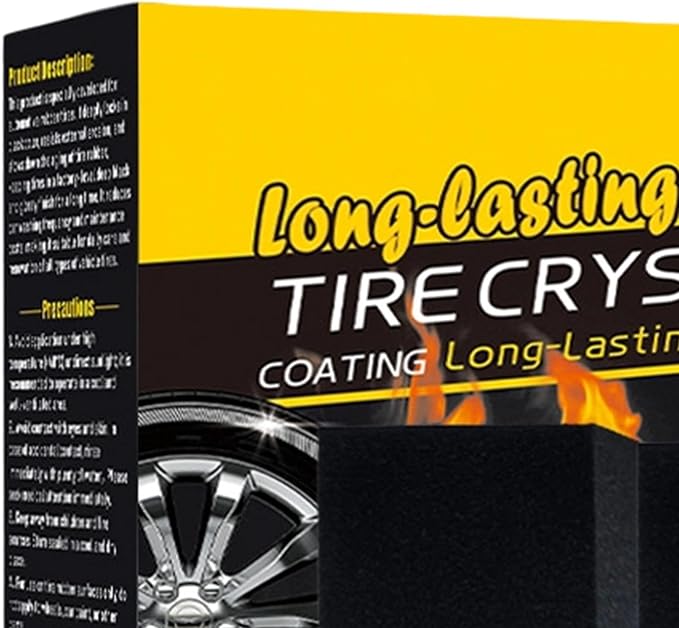 Tire Coating, with Sponge Kit, 100ml, Long Lasting Tire Shine Dressing, Blackening Protectant, for SUV Truck Motorcycle RV Wheel Care Use
