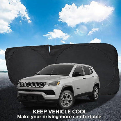 Windshield Sunshade for Jeep Compass 2017-2025 2026, Front Window Sun Visor Cover, UV Heat Blocking Sun Shade Protector Car Accessories