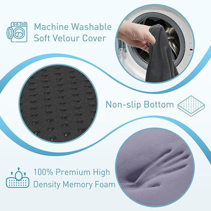 BlissTrends Extra Thick Seat Cushion for Office Chair & Car Seat,Grey | Tailbone & Sciatica Relief, Ergonomic Support, High-Density Memory Foam, Comfort for Extended Sitting