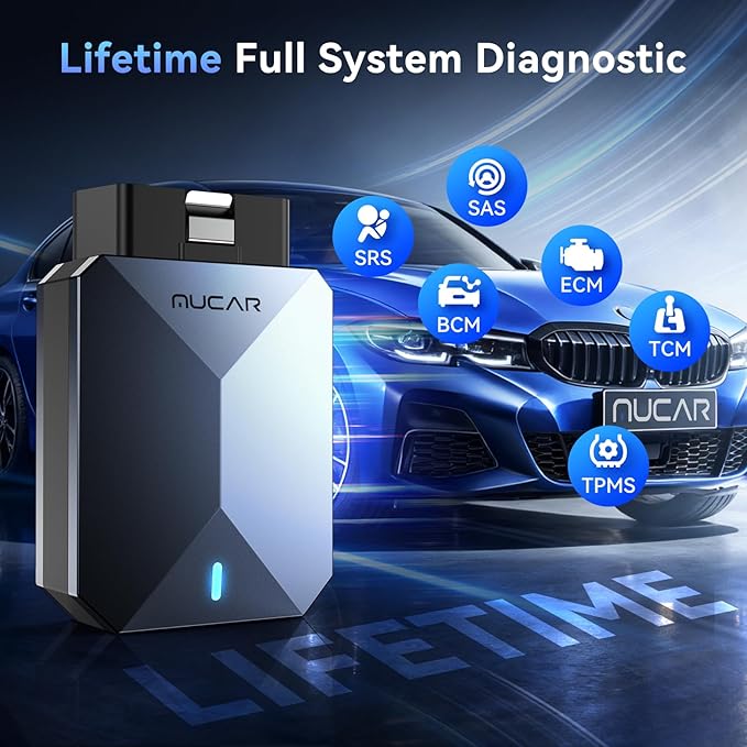MUCAR BT200 MAX AI OBD2 Bluetooth Scanner, Full System 15 Resets Diagnostic Tools Bi-Directional Control, CAN-FD & FCA Autoauth, AutoVIN, Real-Time Data, ELM327 APP Compatibility, Lifetime Free Update