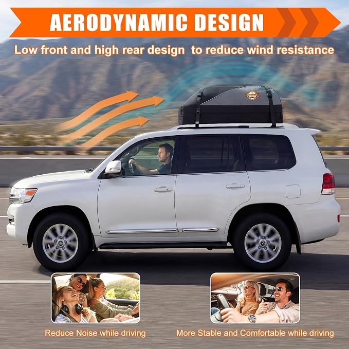 Sailnovo Rooftop Cargo Carrier Roof Bag,15 Cubic feet Soft Waterproof Car Roof Bag fit Cars with/Without Rack, 4 Tie-Down Straps, 4 Door Hooks, Foldable Car Top Carrier for Road Trip Camping Travel