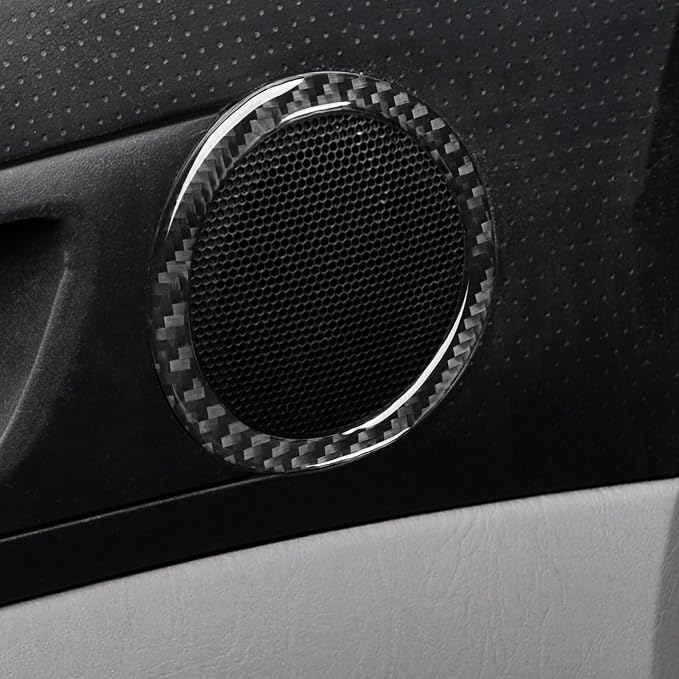 NVCNX Real Premium Carbon Fiber for Toyota 2nd Gen Tacoma Accessories 2005-2015 2006 2007 2008 2009 2010 2011 2012 2013 2014 Car Door Speaker Ring Cover Interior Trim Sticker Decal 2PCs