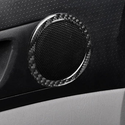 NVCNX Real Premium Carbon Fiber for Toyota 2nd Gen Tacoma Accessories 2005-2015 2006 2007 2008 2009 2010 2011 2012 2013 2014 Car Door Speaker Ring Cover Interior Trim Sticker Decal 2PCs